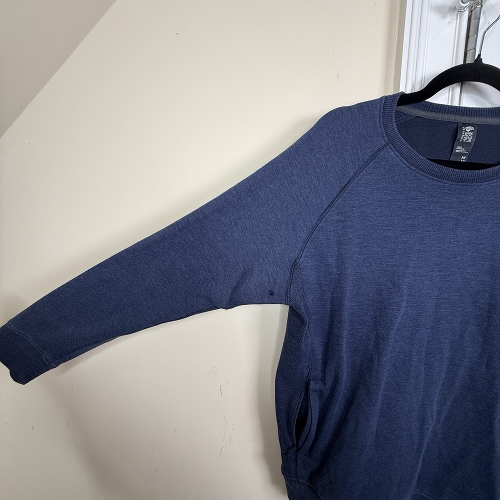 Mountain Hardwear Sweatshirt Mens Medium Blue Crewneck Pullover Pockets Workwear - Picture 5 of 10